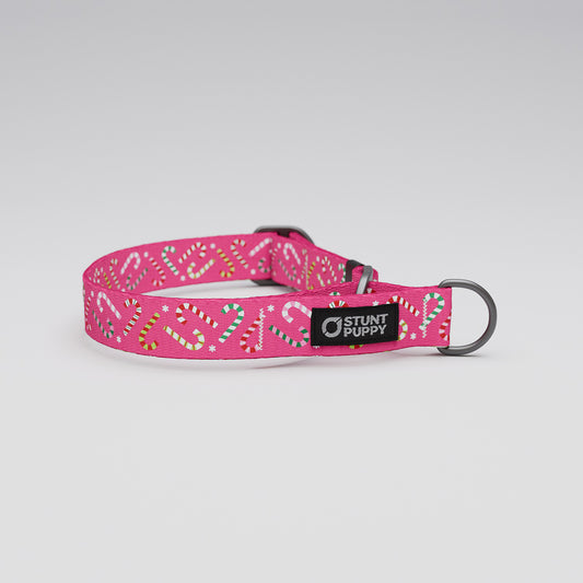 Martingale Limited-Slip Collar Candy Canes Pink
