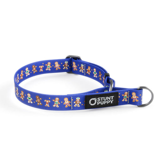 Martingale Limited-Slip Collar Holiday Gingerbread Blue