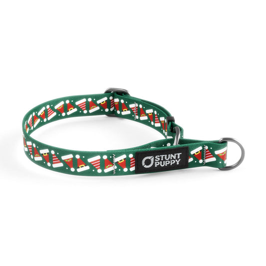 Martingale Limited-Slip Collar Holiday Santa Hats Green