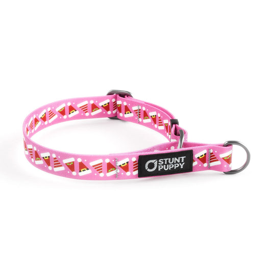 Martingale Limited-Slip Collar Holiday Santa Hats Pink