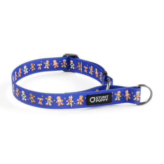 Martingale Limited-Slip Collar Holiday Gingerbread Blue