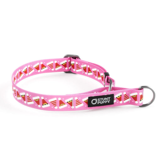 Martingale Limited-Slip Collar Holiday Santa Hats Pink